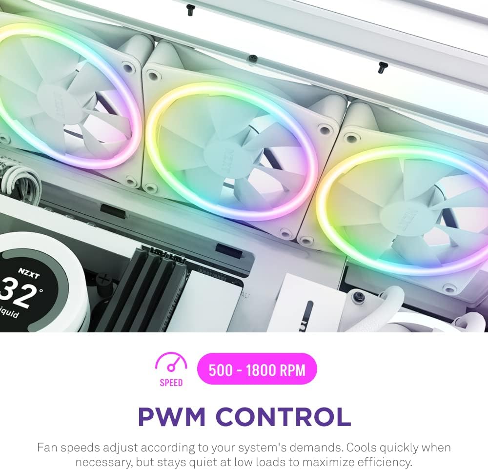 NZXT F140 RGB Duo Doppelpack – 2 x 140 mm doppelseitige RGB-Lüfter mit RGB-Controller – 20 individue