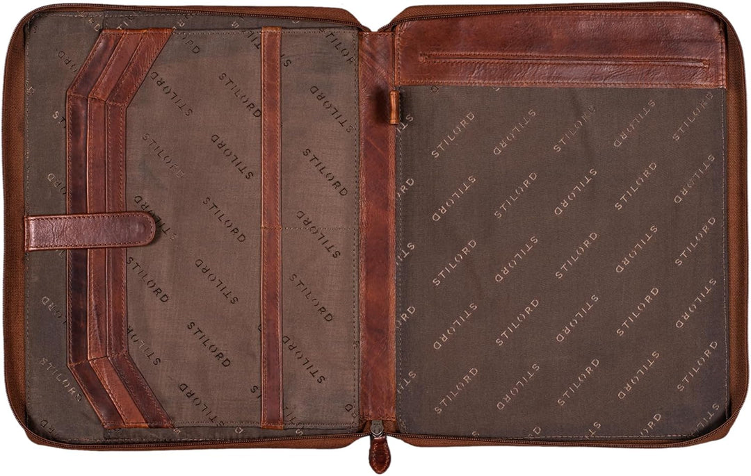 STILORD 'Dexter' Dokumententasche A4 Leder Arbeitsmappe Vintage Aktenmappe Dokumentenmappe DIN A4 Ko