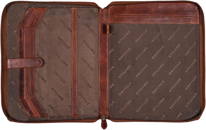 STILORD 'Dexter' Dokumententasche A4 Leder Arbeitsmappe Vintage Aktenmappe Dokumentenmappe DIN A4 Ko