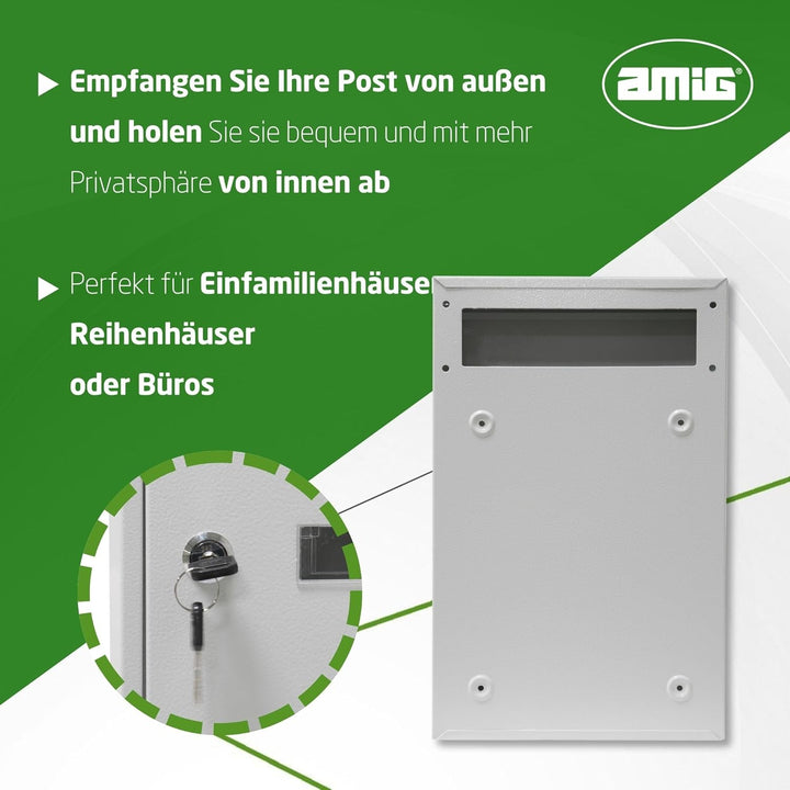 Amig - Innentür-Briefkasten | Briefkasten für Wände, Mauern oder Türen | Zum Auffangen von Postgut d