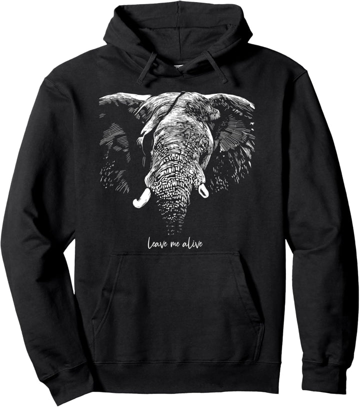 Elefant mit Augenklappe I Natur & Elefanten I Leave Me Alive Pullover Hoodie