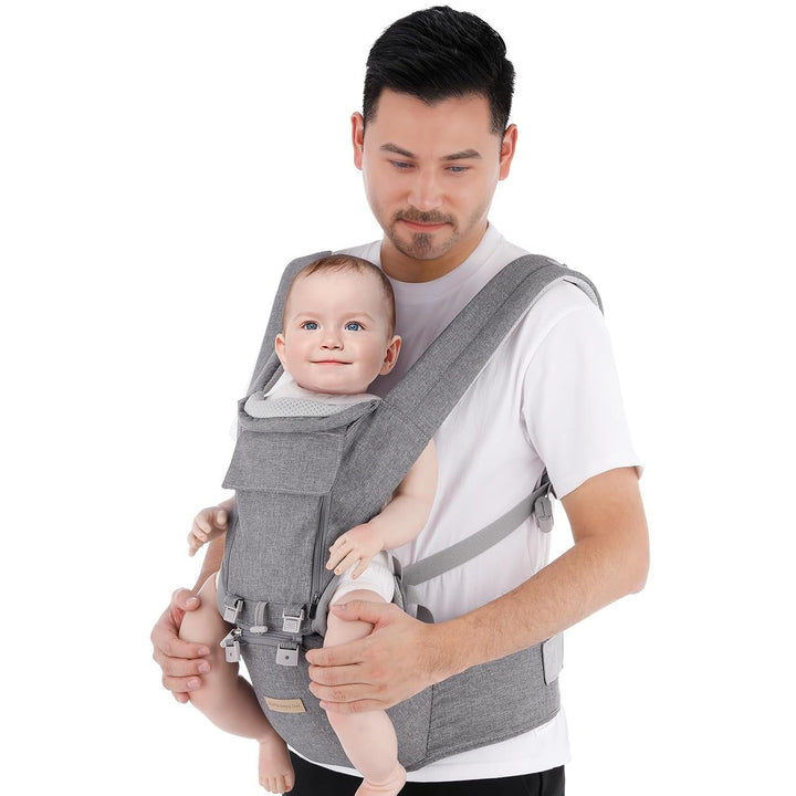 Babytrage Neugeborene ab Geburt 9-in-1 Babytrage Ergonomische Kindertrage mit M-Sitz, verstellbarer