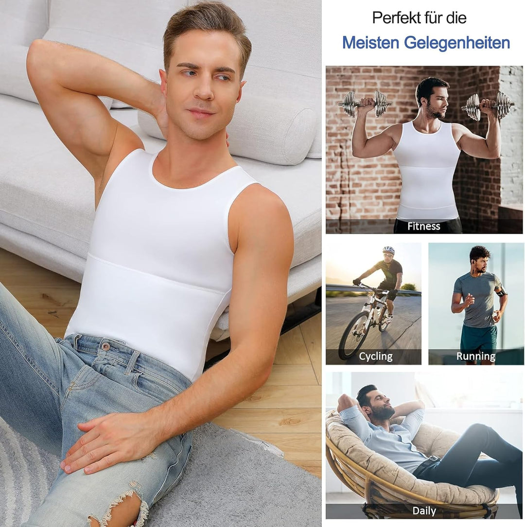 Gotoly Herren Unterhemden Shapewear Workout Tank Tops Kompressionsshirt Muskelshirt Abnehmen Body Sh