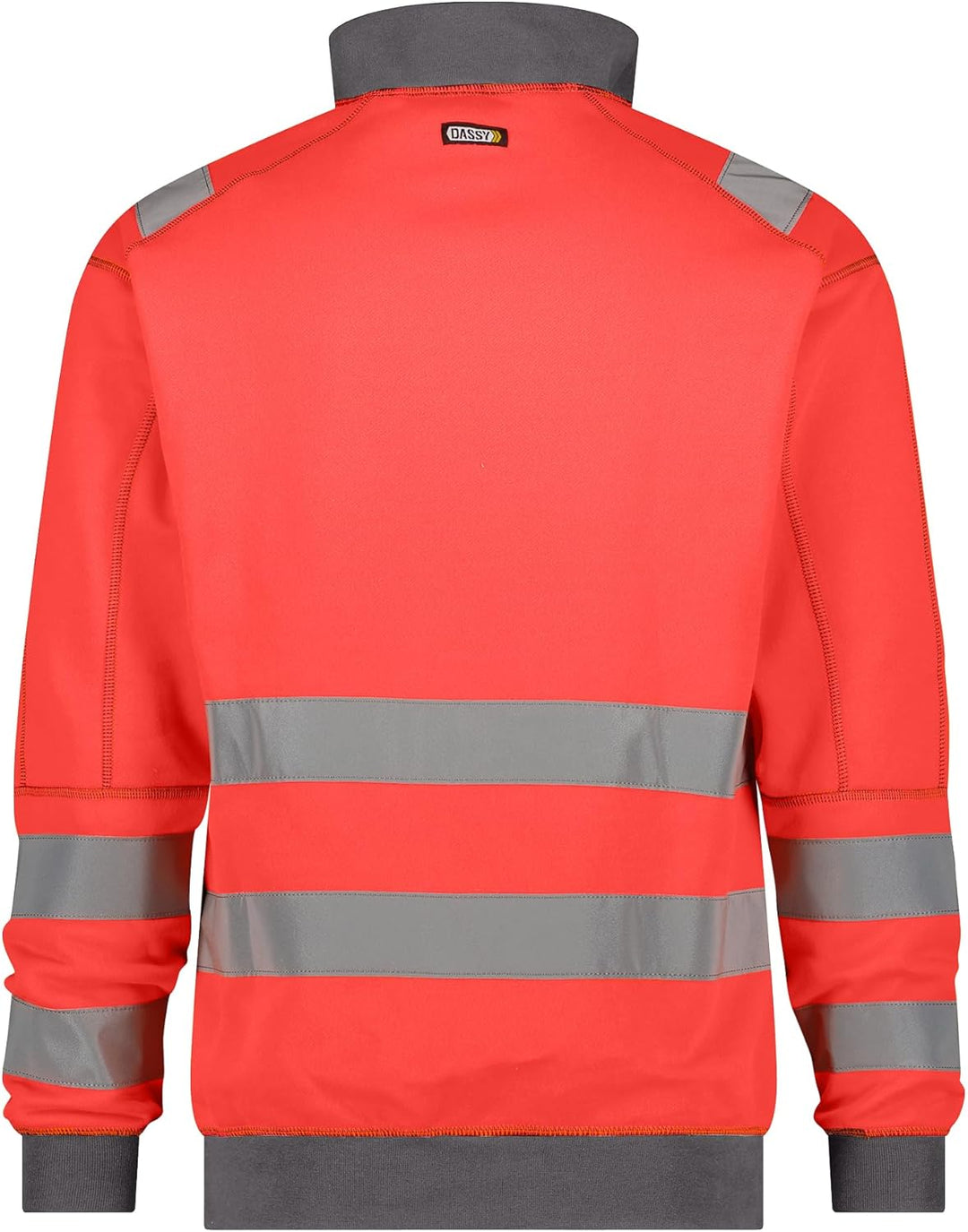 DASSY® Denver Warnschutz Sweatshirt DASSY HIVIS PESCO 84 - HIVIS STOFF NEONROT/ZEMENTGRAU 4XL