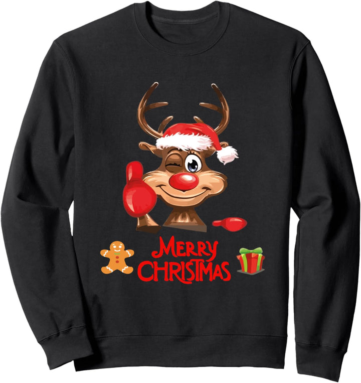 cooles Weihnachtsoutfit Partnerlook Rudolph Rudolf Rentier Sweatshirt