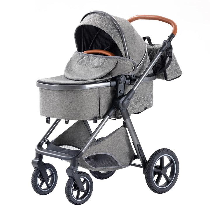 BEBBY 3-in-1 Kinderwagen KombiKinderwagen-Set 2-in-1 Buggy faltbar Luxus Hochlandschaft Neugeborenes