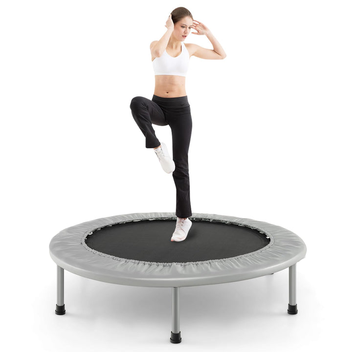 GOPLUS Faltbares Trampolin, Ø97cm Kindertrampolin klappbar bis 150kg Belastbar, Fitness Trampolin mi