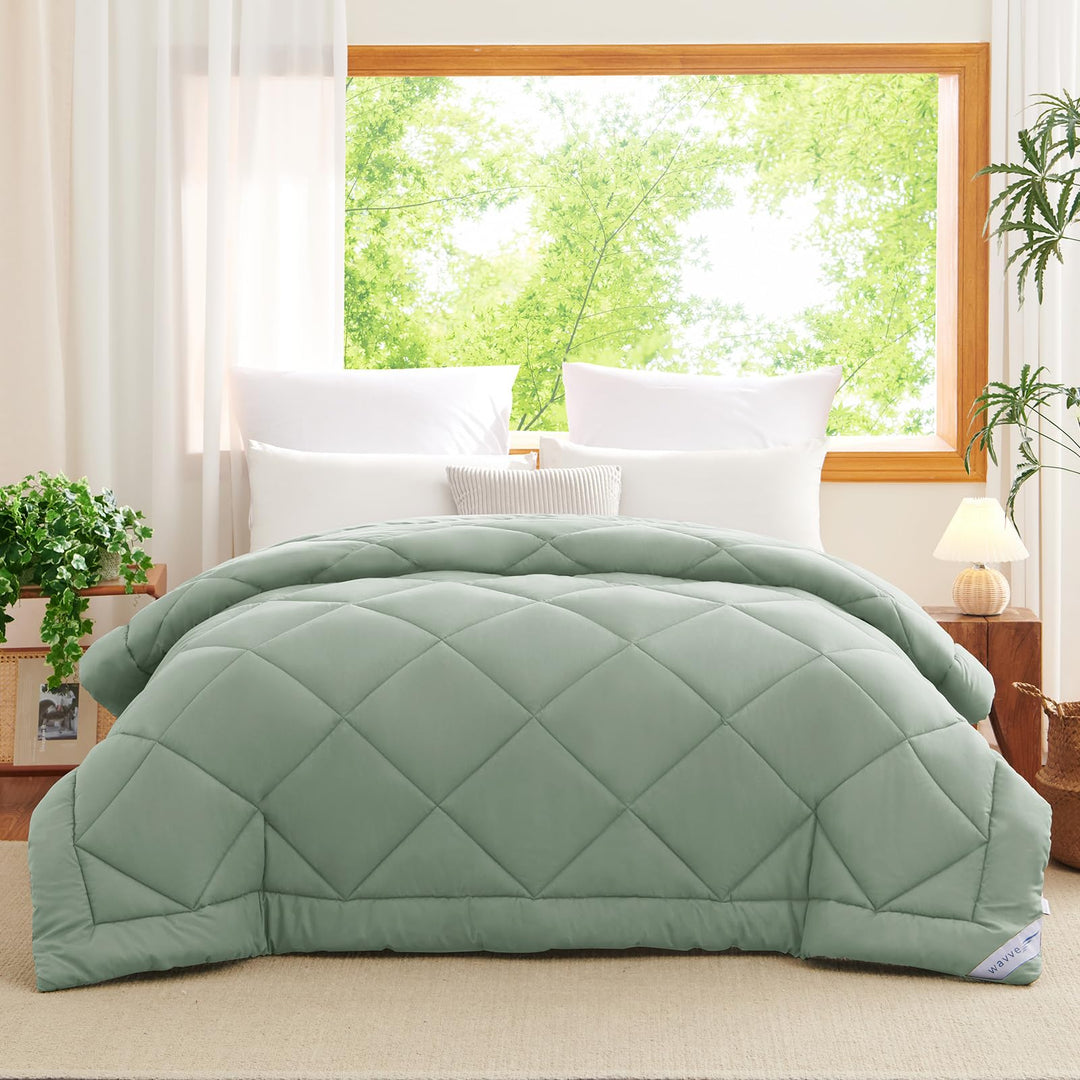 WAVVE Bettdecke 240x220 cm Ganzjahresdecke 4 Jahreszeiten, Steppdecke 300gsm Mikrofaser 220x240, Sup