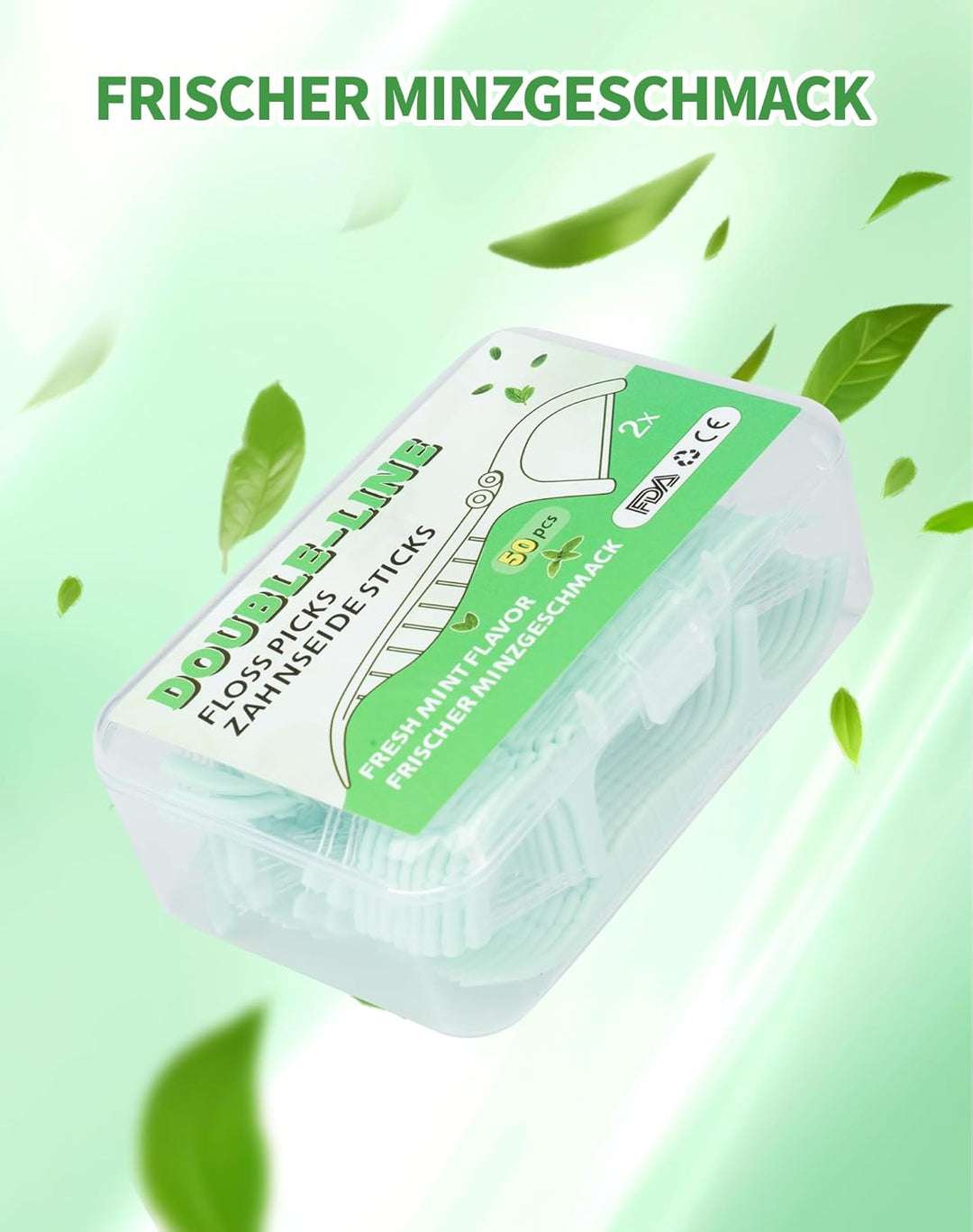 200 Stk. Zahnseide Sticks Minze Dental floss Mint Twin line Floss Zahnseide mit Zahnstocher Geschmac