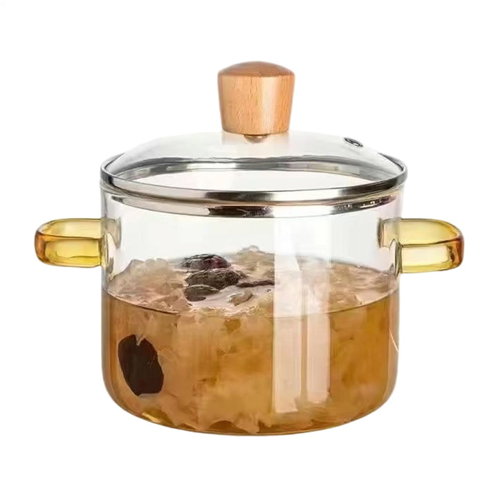 Glastopf – 1600 ml Suppentopf mit Deckel, klare Glas-Kochtöpfe, energiesparend, schnell erhitzt, Koc