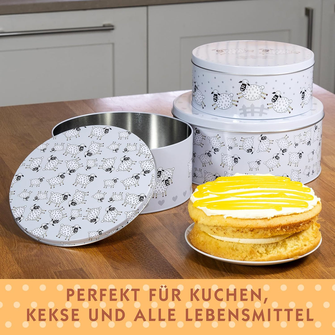 SPOTTED DOG GIFT COMPANY Keksdose Metall, Plätzchendose Set, 3-teilig Gebäckdose Rund für Gebäck Kuc