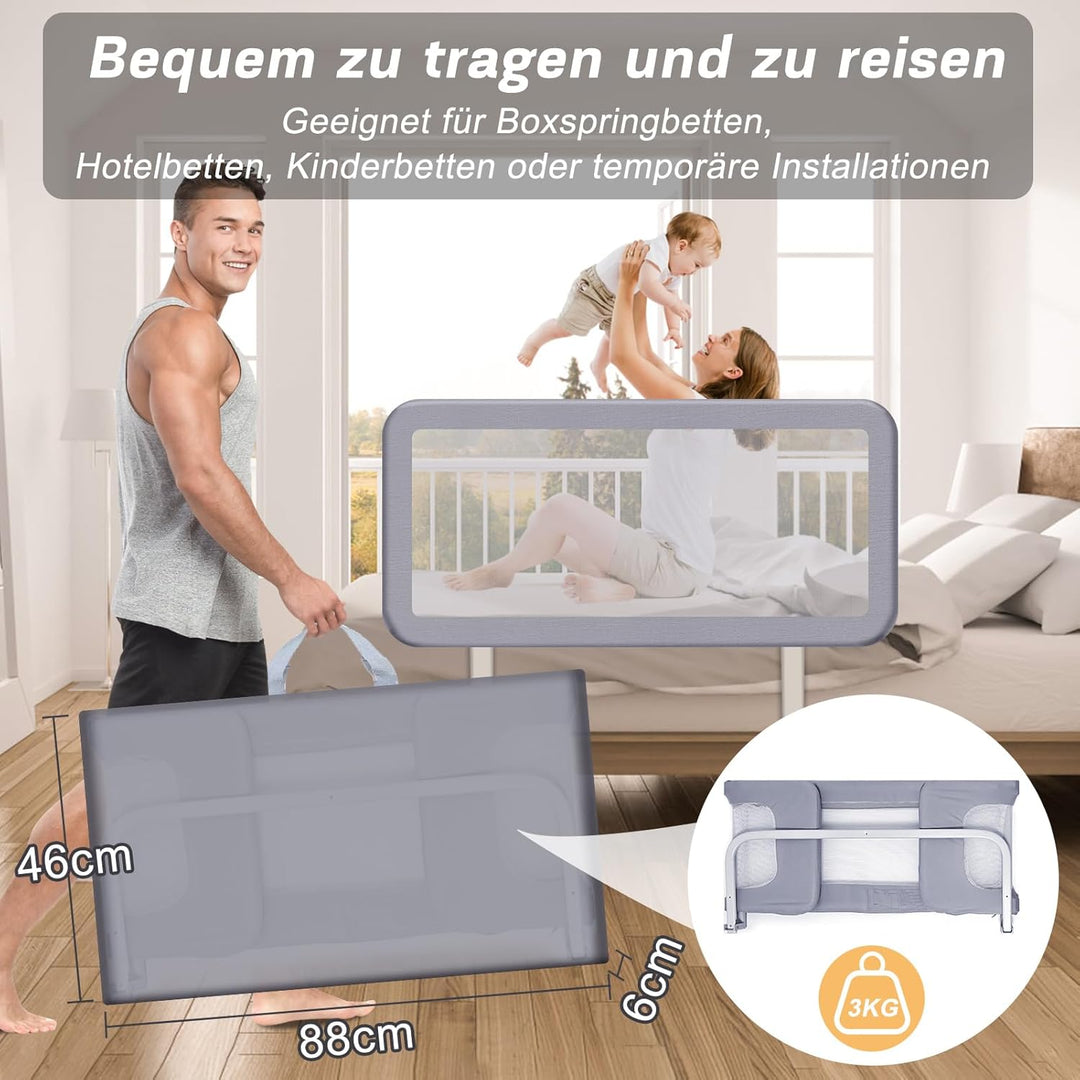 YIKANWEN Tragbares Bettschutzgitter für Kinder (150cm), 150cm