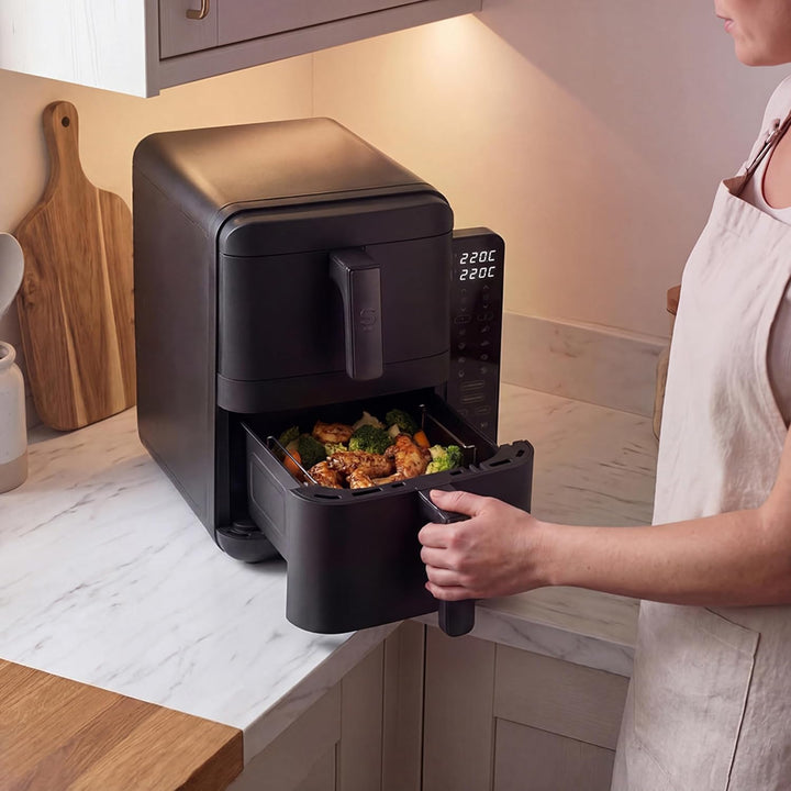 Salter VertiCook Ultra Stapelbare Heissluftfritteuse – 9 L Digitale Heissluftfritteuse, 2 x 4,5L Kör