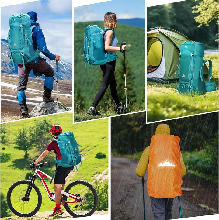 IGOLUMON Trekkingrucksack 60L Wanderrucksack Herren Damen Reiserucksack Grosser Rucksack mit Regenhü