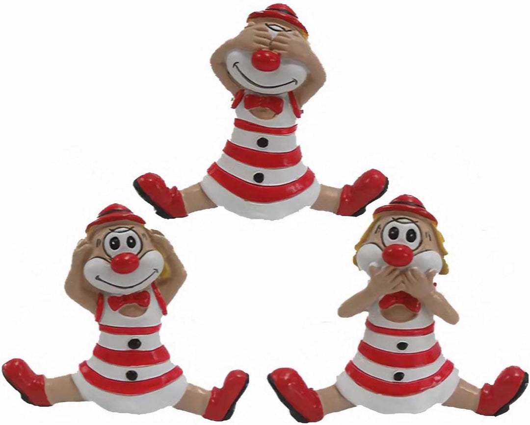 Pommerntraum ® | 3-ER Set! WohnDekoration Dekorationsfiguren 3 Clown-Figuren Clowns Clownfiguren Zir
