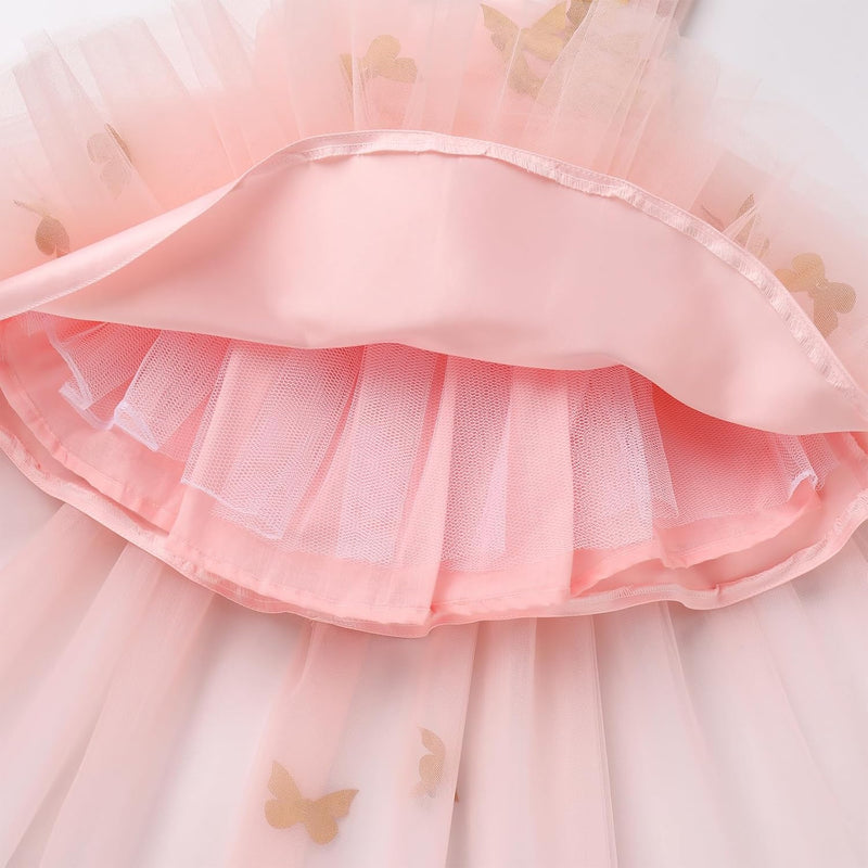 FYMNSI Baby Mädchen Prinzessin Kleid Blumenmädchenkleid Taufkleid Kleinkinder Schmetterling Festlich