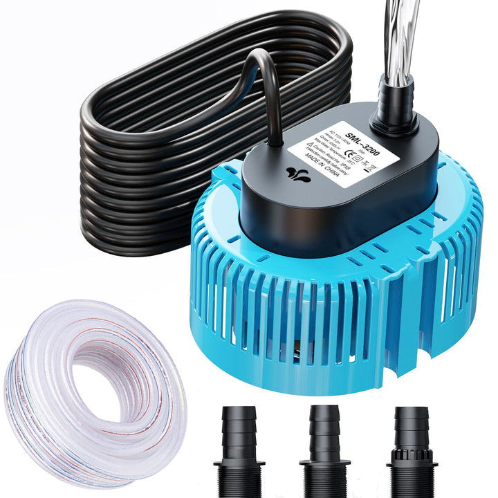 Lnicez Schmutzwasserpumpe Tauchpumpe 75W 3000L/H Wasserpumpe 3.2m max Förderhöhe, Tauchpumpe Schmutz