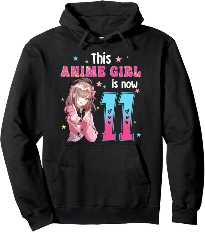 11 Jahre altes Mädchen, Kawaii Gifts, Anime-Mädchen, 11. Geburtstag, Kinder Pullover Hoodie