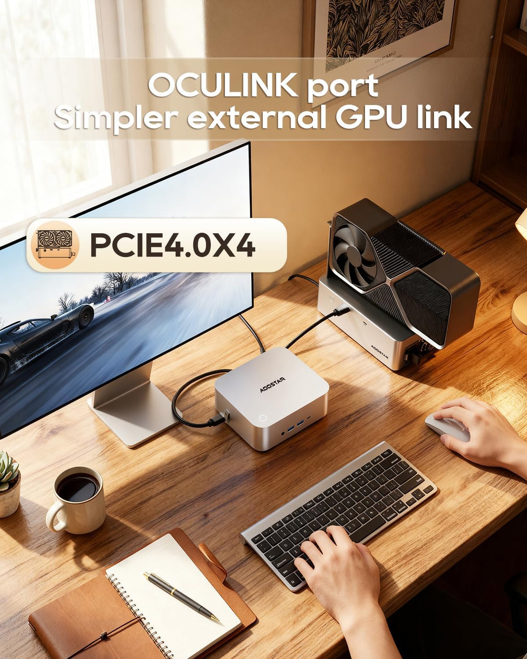 AOOSTAR MACO Mini PC Ryzen 7 H 255(bis zu 4,9GHz), 24GB DDR5 RAM 1TB M.2 SSD, Mini Desktop Computer