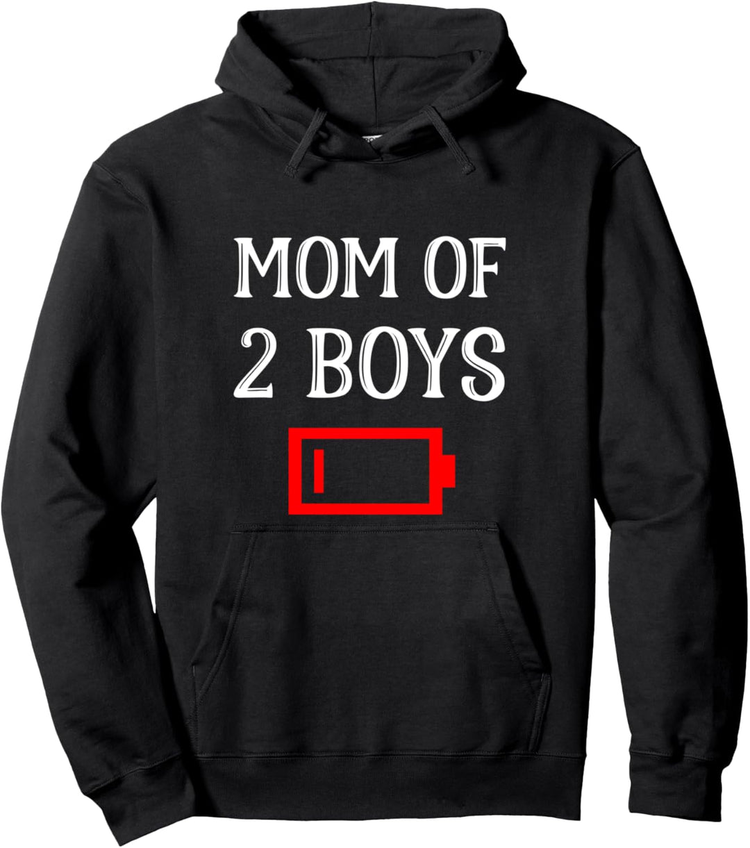 Müde Mutter Von 2 Jungen Mutter Von Zwei Söhnen Funny Low Pullover Hoodie