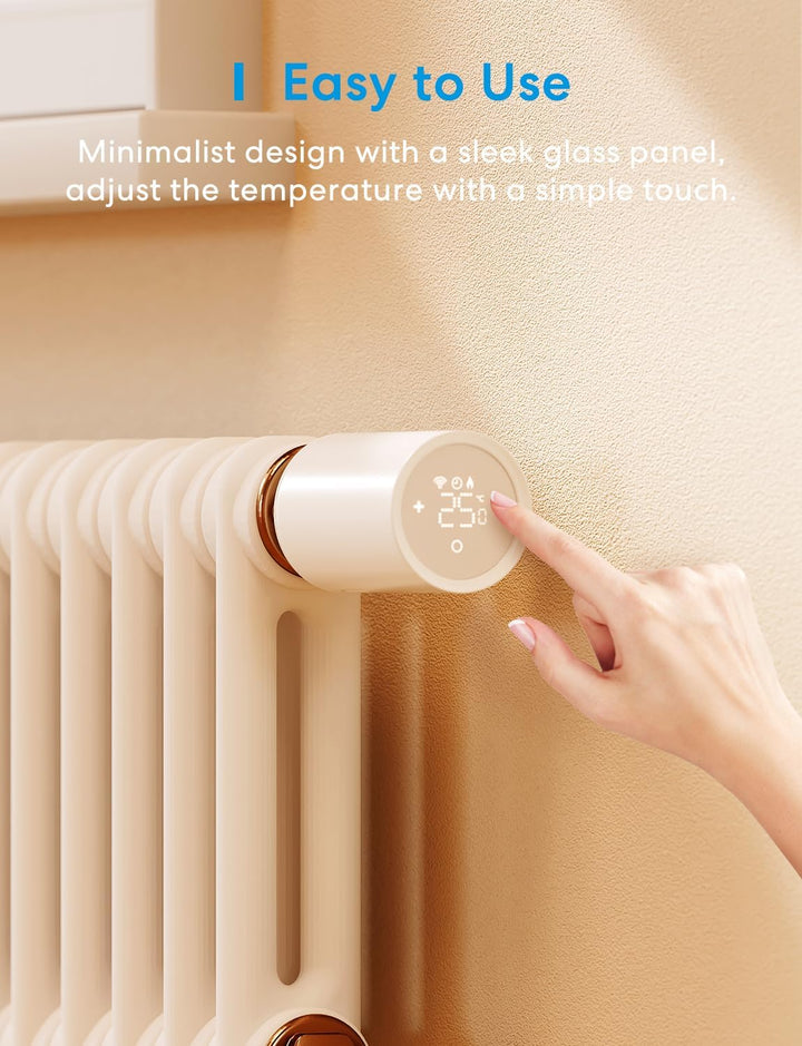 Meross Matter Heizkörperthermostat mit Hub, WLAN Heizungsthermostat Kompatibel Smart Thermostat WLAN