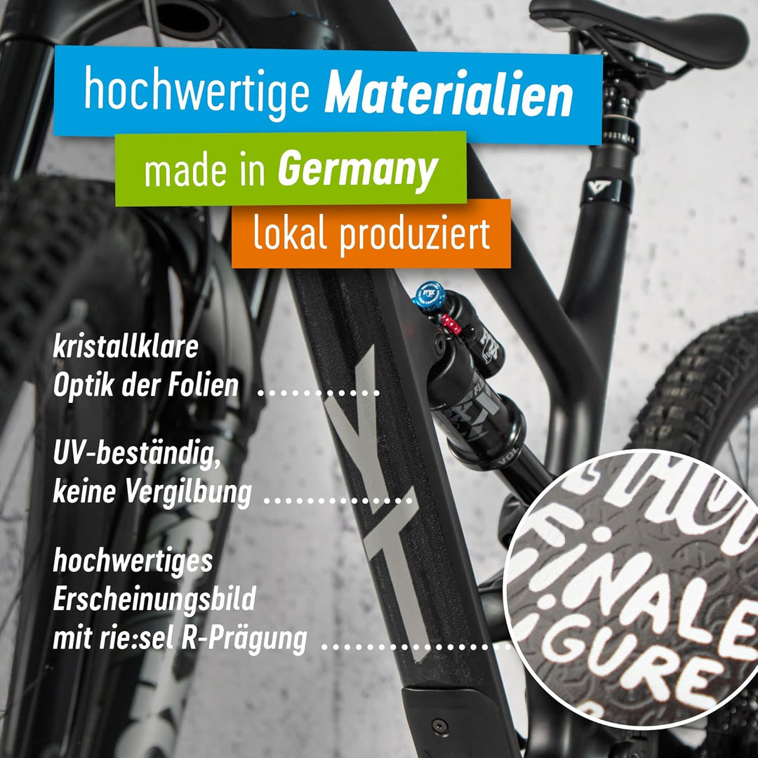 Riesel Design® - „Frame:Guard“ Fahrrad Rahmenschutz - Stylische Fahrrad Schutzfolie 17 Selbstklebend