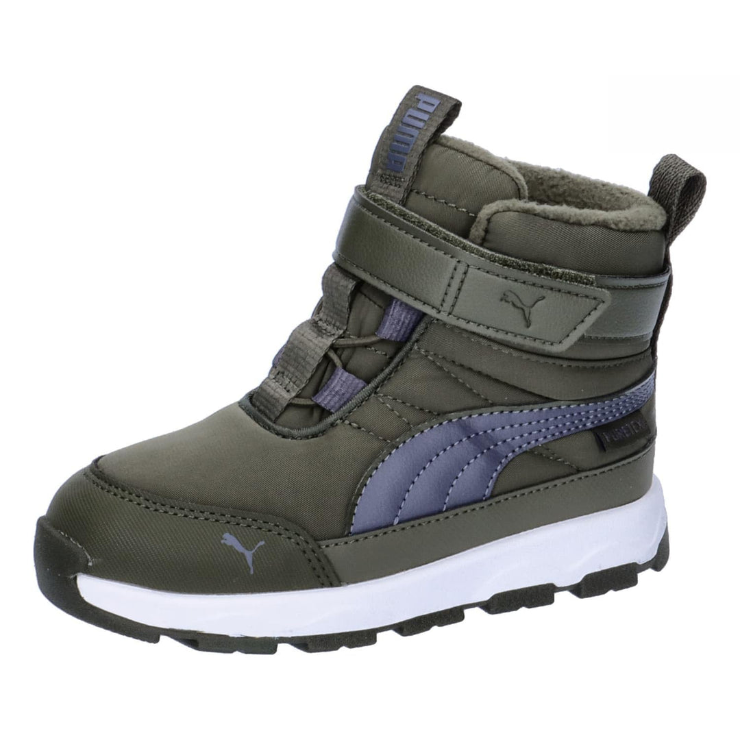 PUMA Unisex Kinder Evolve Boot Puretex Ac+psHigh Boot 26 EU Dark Olive Galactic Gray Puma White, 26