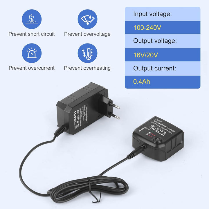 Ladegerät Kompatibel Mit Black & Decker, 18V/20V Lithium-Akku Lithium-Ionen-Ladegerät BL2018 BL2018-
