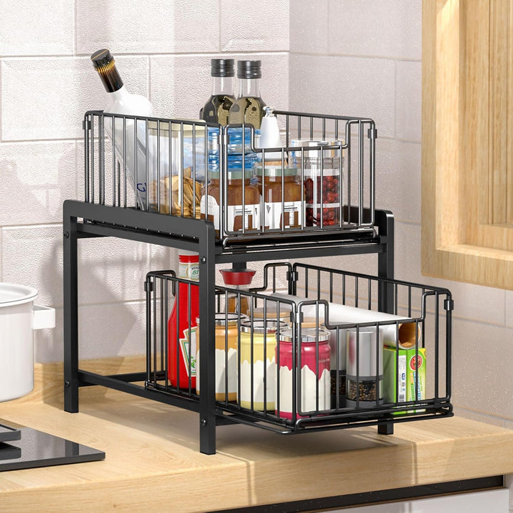 Coulissan Korb für Küche, ausziehbare Schublade, Regale für Schrank, Küche, Badezimmer, Korb, für Kü