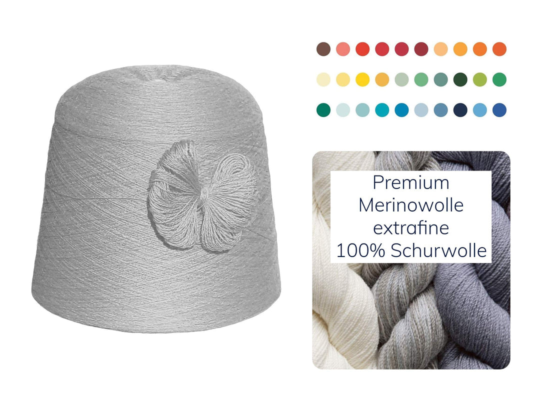 Strickwolle 1 kg 1000g Merinowolle Extrafine 100% Schurwolle Schafwolle Handstrick Wolle zum Stricke