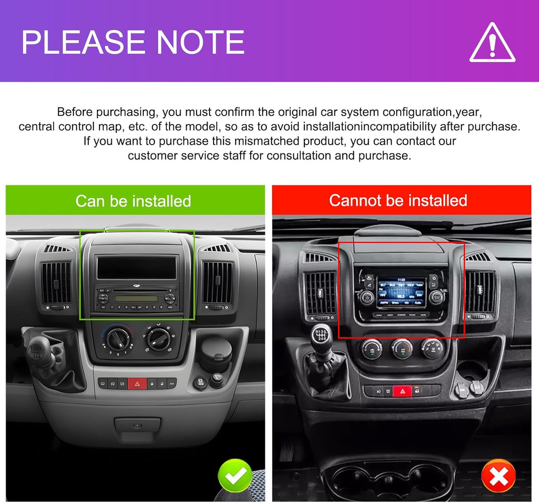 【4+64G】 Hodozzy Carplay Bildschirm für FIAT Ducato/Citroen Jumper/Peugeot Boxer 2008-2015 mit USB/US