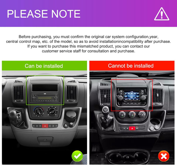 【4+64G】 Hodozzy Carplay Bildschirm für FIAT Ducato/Citroen Jumper/Peugeot Boxer 2008-2015 mit USB/US