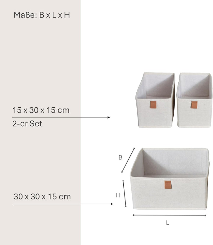 LOVE IT STORE IT - Premium - 3er Set Schrank Organizer aus Leinen - Schubladen Organizer für Kleider