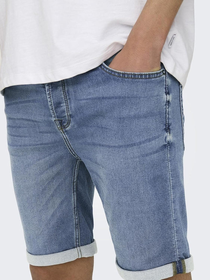 Herren O&S Denim Capri Jeans Shorts 3/4 Bermuda Pants Sommer Hose Kurze Freizeit Trousers ONSPLY XS