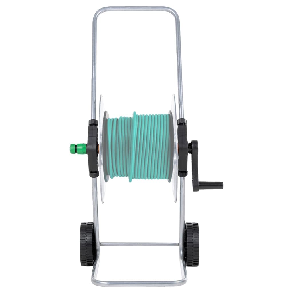 Schlauchwagen für Garten 50m 1/2 Zoll oder 35m 3/4 Zoll Schlauch, Schlauchtrommel aus verzinktem Sta