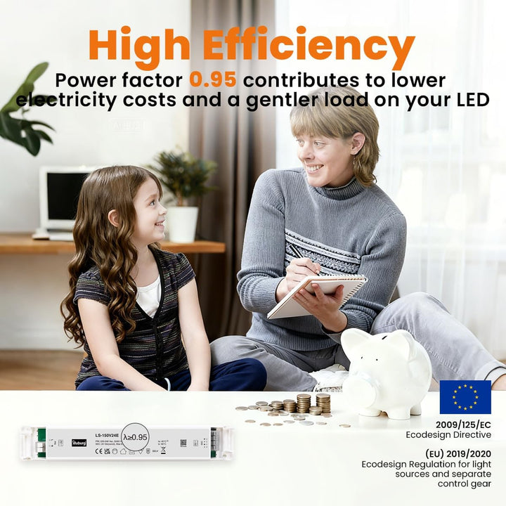 illuburg LED Trafo 24V 150W Flackerfrei für LED Strip Lampe LED Netzteil Treiber Transformator Drive