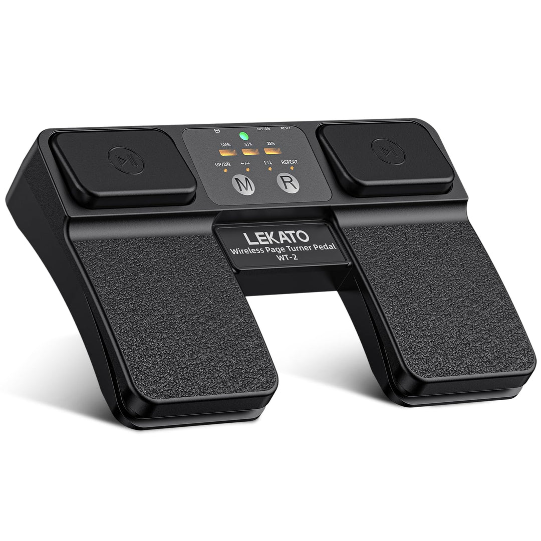 LEKATO Bluetooth Page Turner Pedal, mit Begleitspur Steuerung &amp; Batterieanzeige, kabelloser wiederau