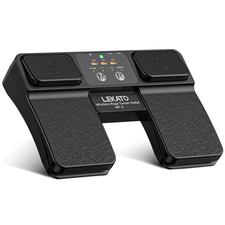 LEKATO Bluetooth Page Turner Pedal, mit Begleitspur Steuerung &amp; Batterieanzeige, kabelloser wiederau