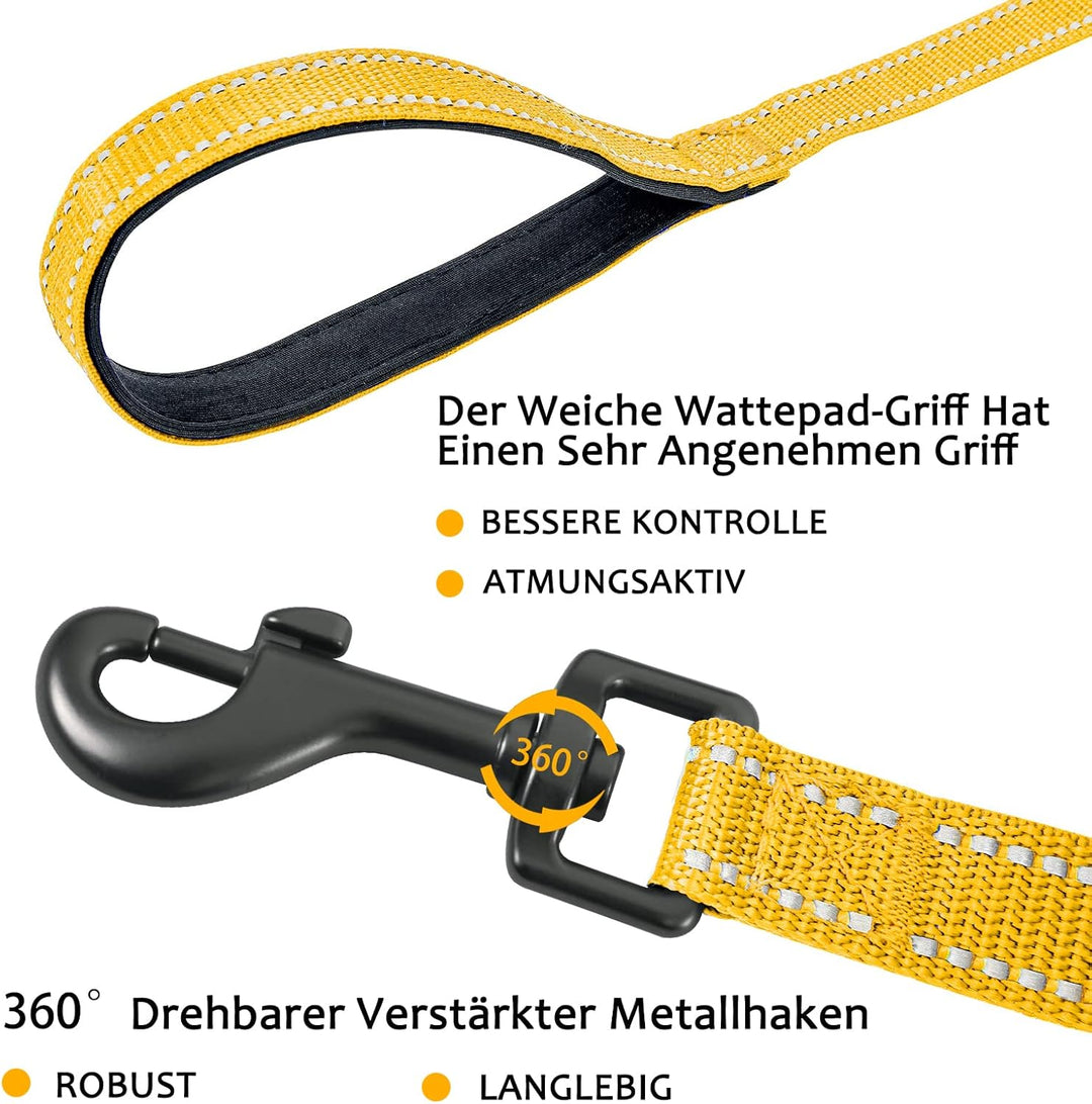 Demigreat Schleppleine für Hunde, 3m / 5m / 10m / 15m / 20m Robuste Lange Hundeleine Reflektierend T