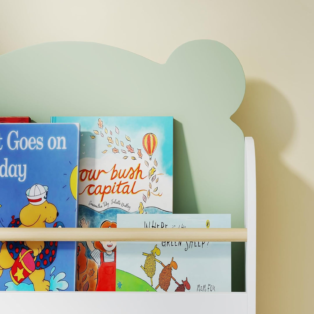 AIYAPLAY Bücherregal Kinder, Kinderregal mit 3 Regal, Spielzeugregal aus Holz, Kinderzimmerregal für