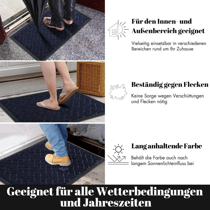 Yimobra Fussmatte Aussen, Waschbar Wetterfest, 92 x 61 cm, Robuste und Wasserabsorbierende, Schmutzr