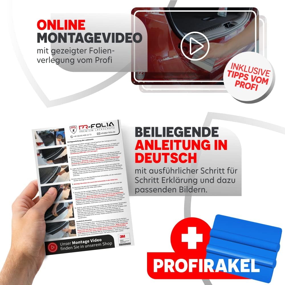PR-Folia Ladekantenschutz für Toyota Proace City Verso ab Bj. 2020 - TRANSPARENT Zubehör Lackschutzf