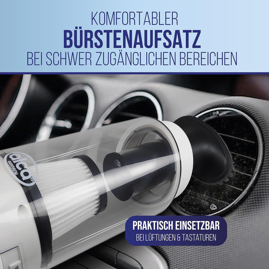 alca® Akku-Handstaubsauger 70W 7,4V 5500Pa Saugkraft, weiss | kabelloser Auto-Staubsauger mit USB-C,
