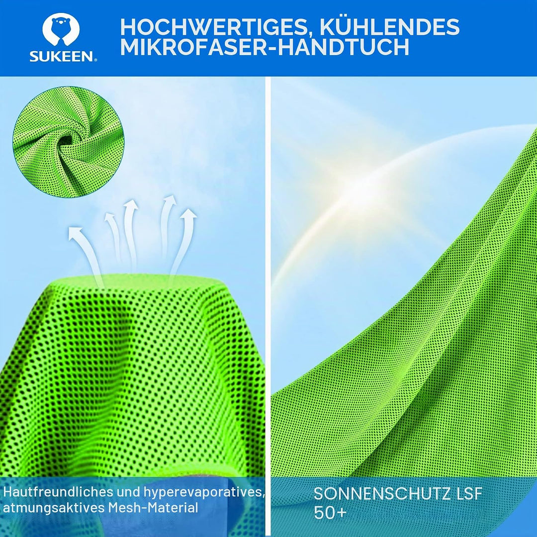 Sukeen Kühltuch Set, kühlendes Handtuch Kühltücher Hals, Handtuch kühlend, Cooling Towel, Kühltücher