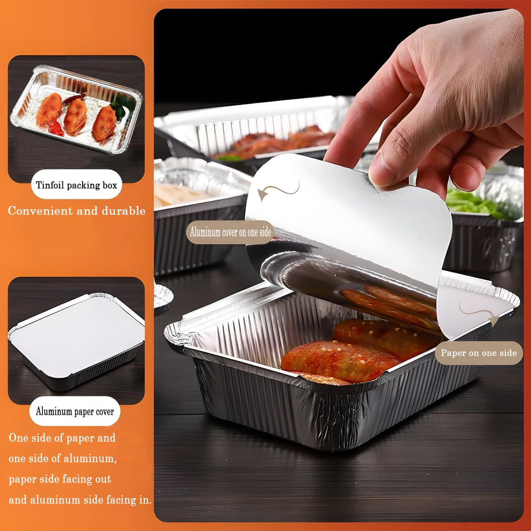 40 Stück Aluschalen mit deckel,Bräter mit deckel,Aluschalen Grill,Grillschalen Aluminium 2200ml/1000