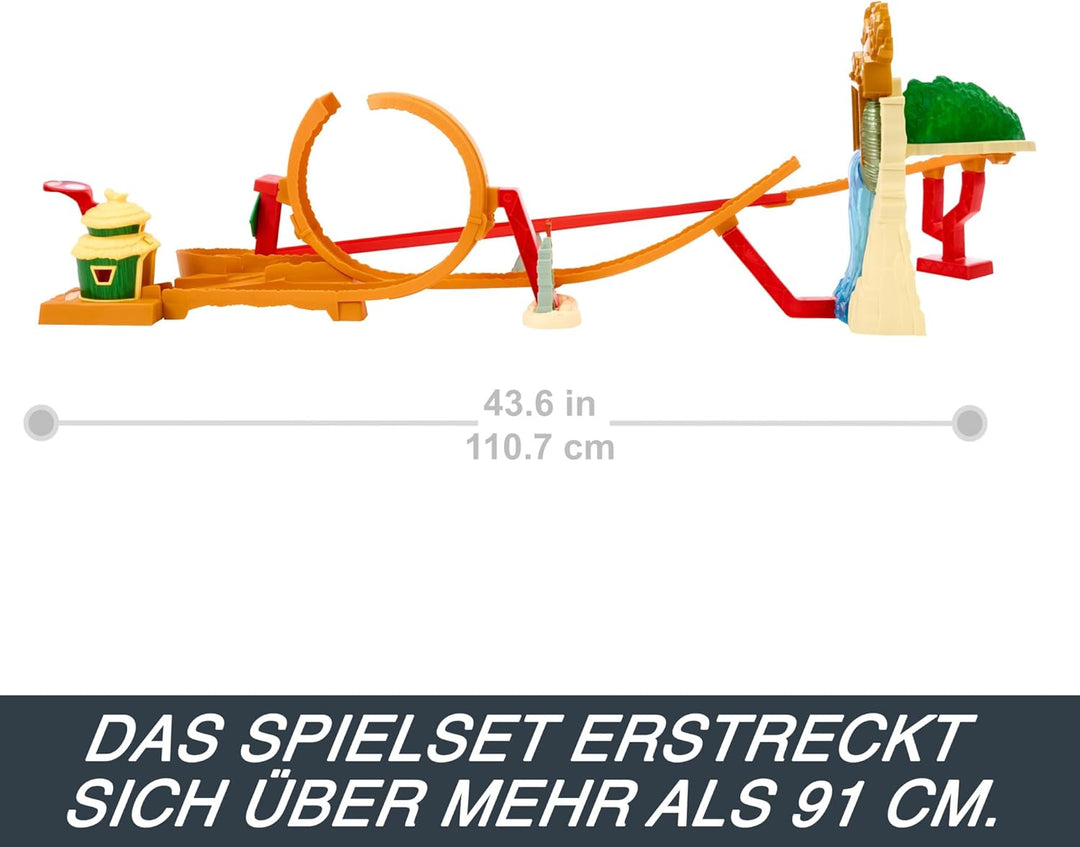 Hot Wheels Super Mario Bros. - Dschungel-Königreich Rennstrecke Spielset inklusive Mario Die-Cast-Sp