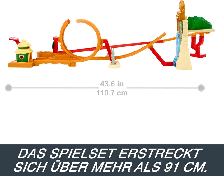 Hot Wheels Super Mario Bros. - Dschungel-Königreich Rennstrecke Spielset inklusive Mario Die-Cast-Sp