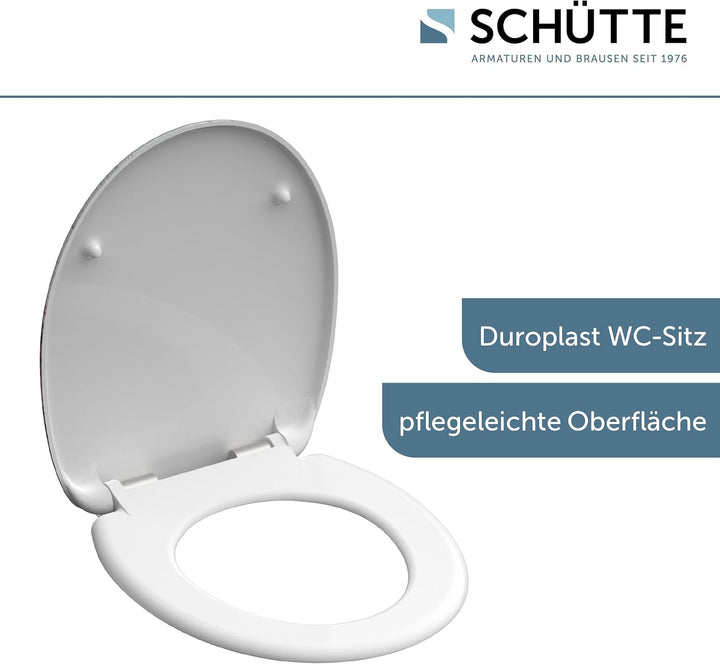 SCHÜTTE WC-Sitz FLOWERS & WOOD mit Absenkautomatik, Toilettendeckel mit Motiv, Duroplast Klodeckel (