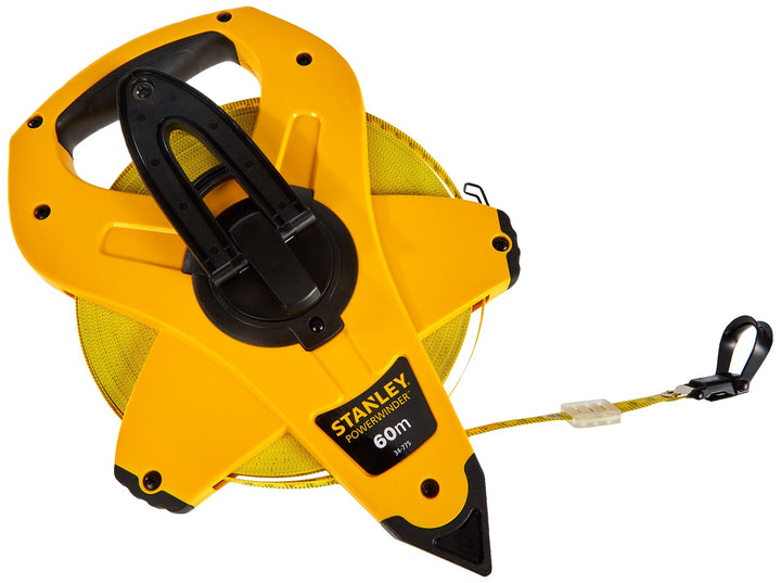 Stanley Rahmenbandmass Power Winder Fiberglas (60 m Länge, ergonomisch, Genauigkeitsklasse III) 2-34