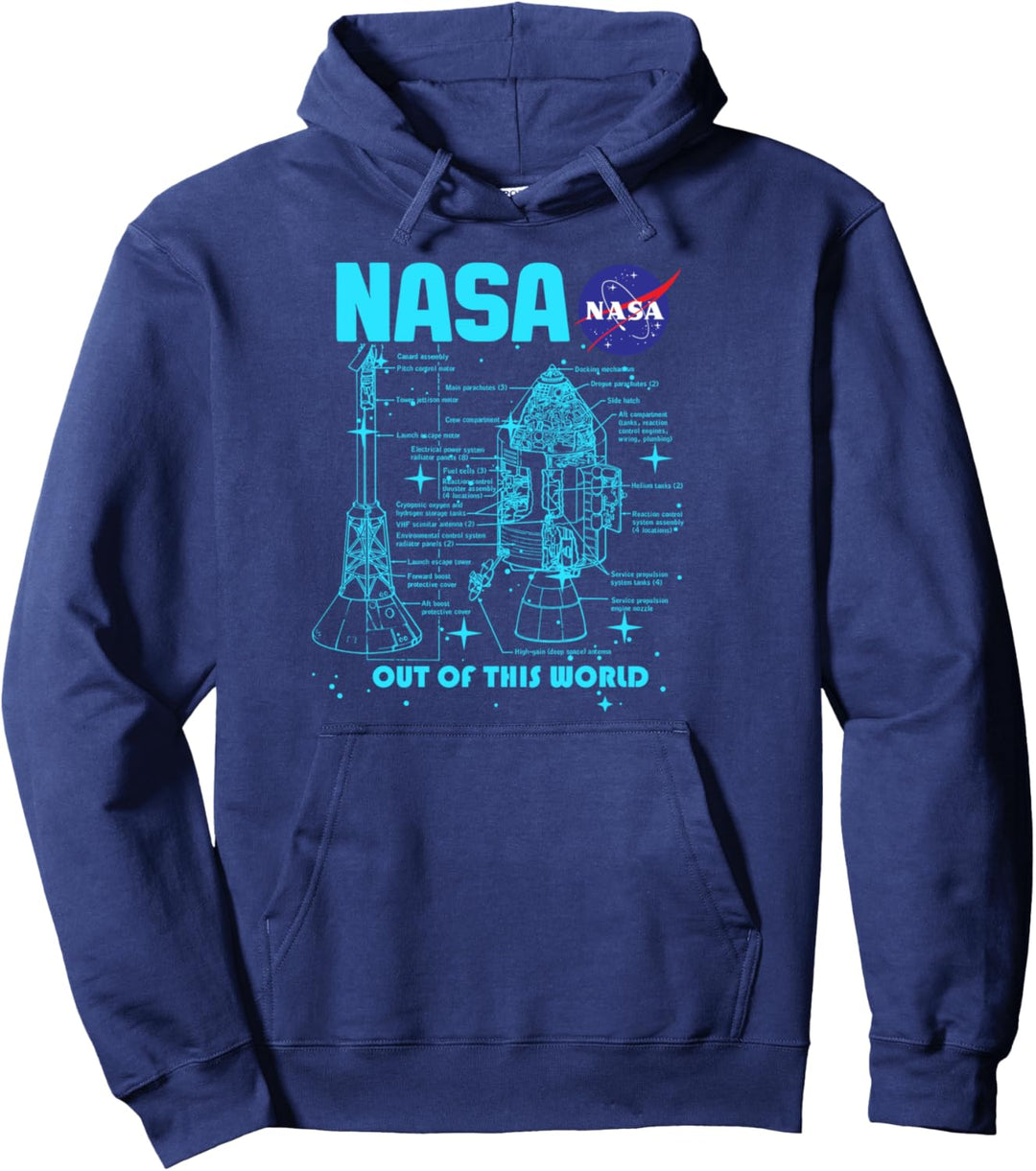 NASA Module Schematics Diagram Pullover Hoodie